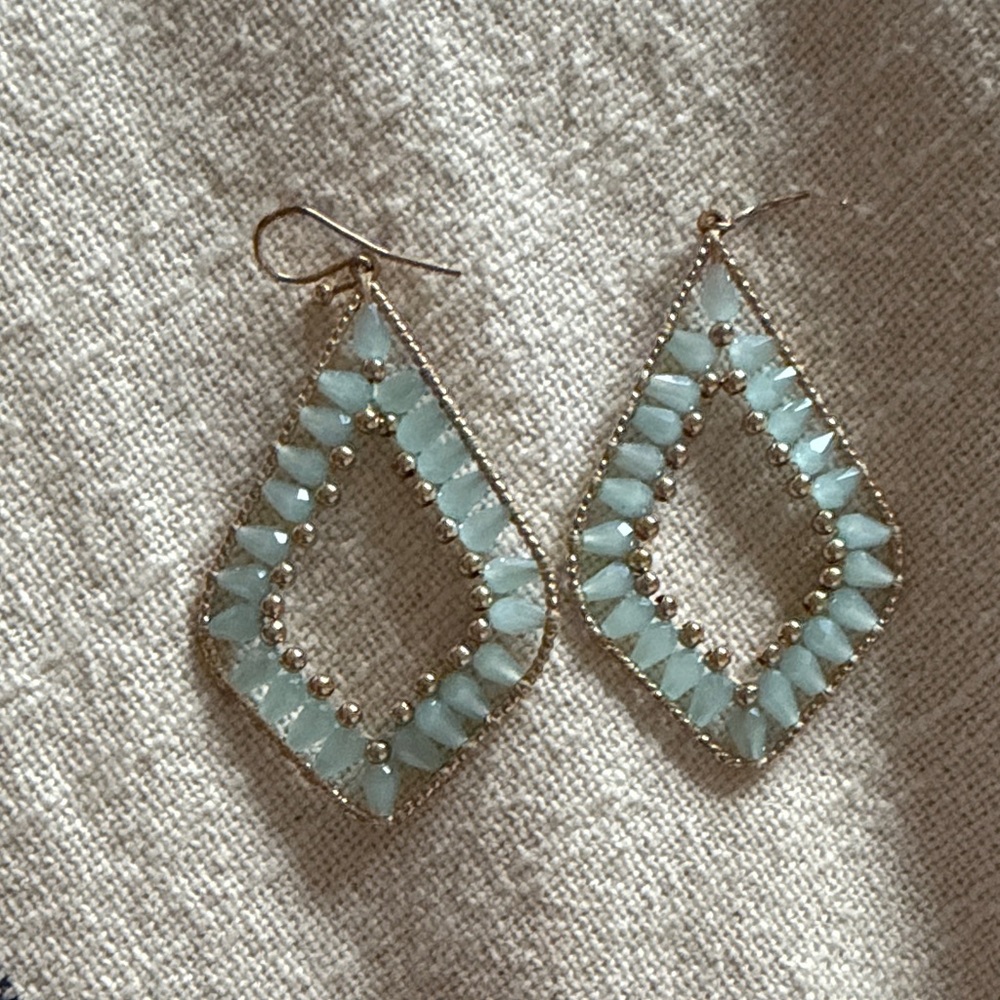 Elegant Blue Beaded Earrings